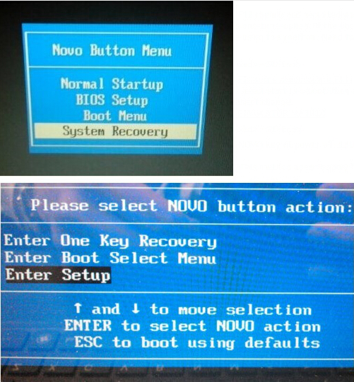 Booting a Lenovo Yoga 720 with a NOVO Button.
